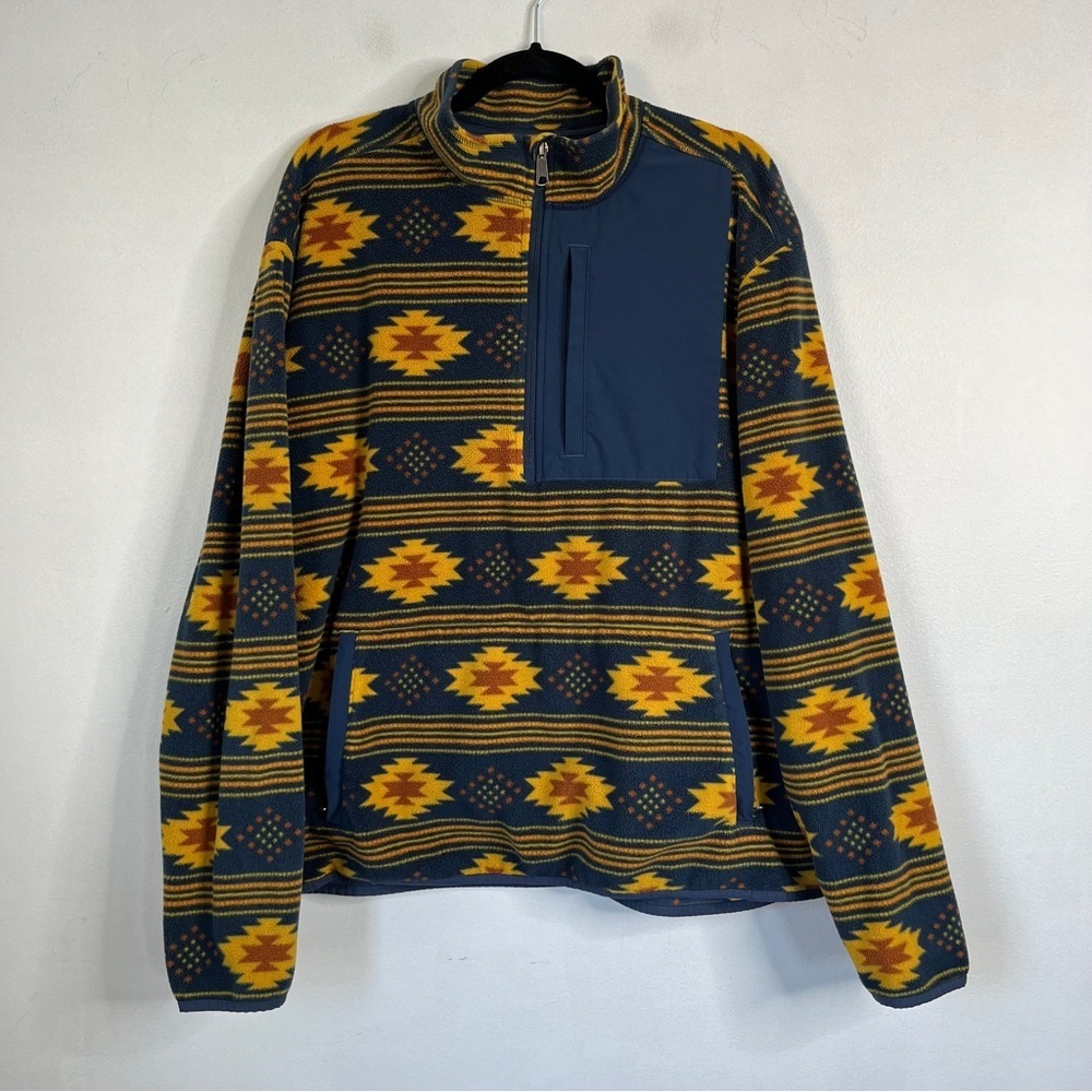 Duluth Trading Co Fleece 1/4 Zip MockJacket Southwest Pattern Relaxed Fit XL